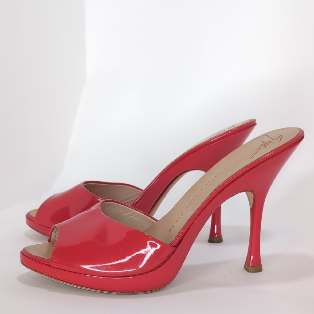 Vintage Red High Heel Slides
